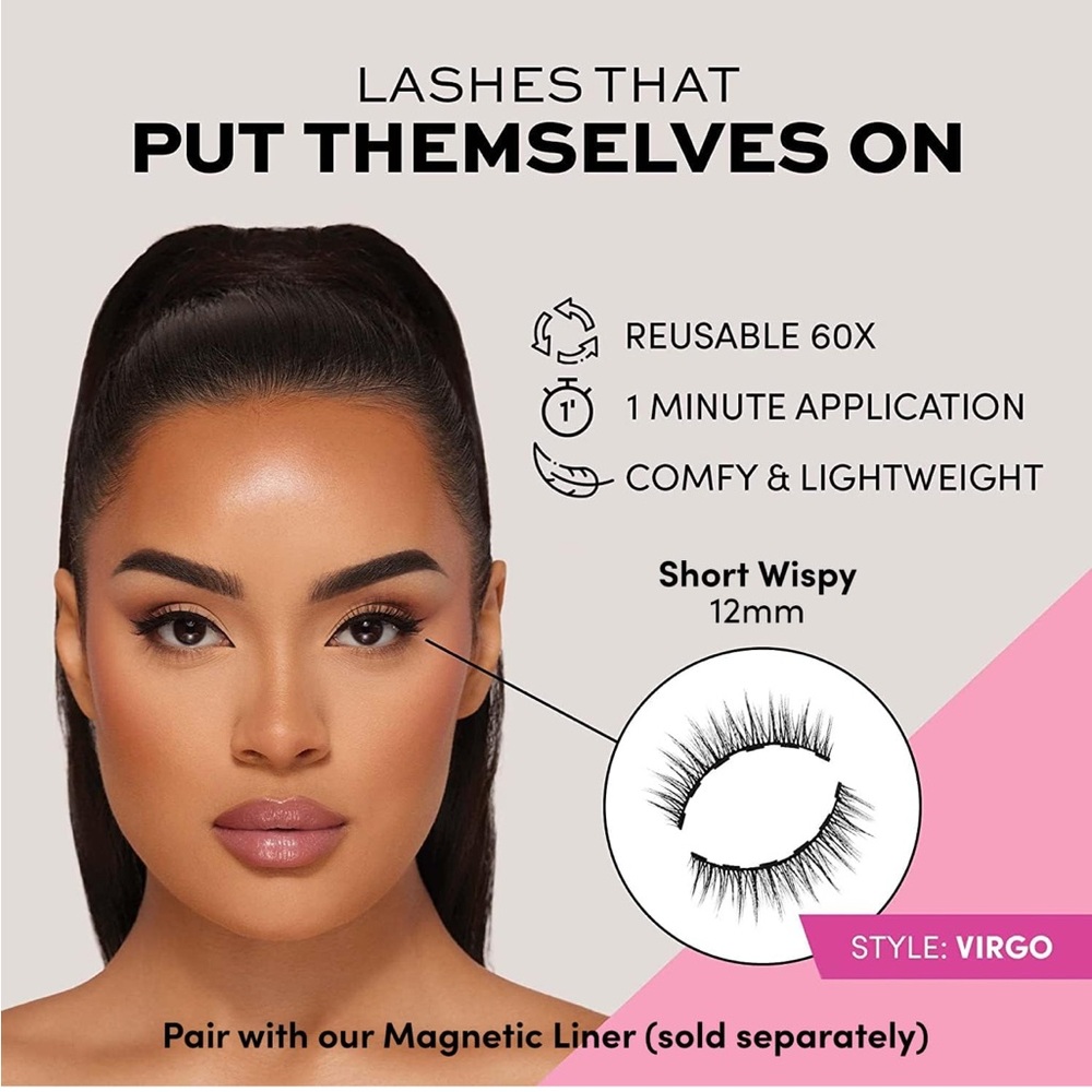 Glamnetic Magnetic Eyelashes - Virgo | Short Magnetic Lashes, 1 pair - Picture 2 of 7